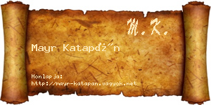 Mayr Katapán névjegykártya